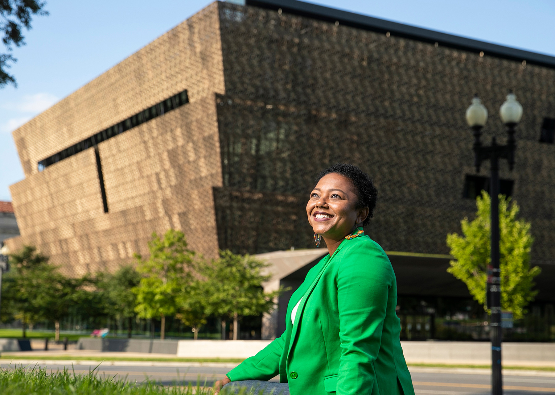 Carla McGuiness outside Smithsonian African American Museum