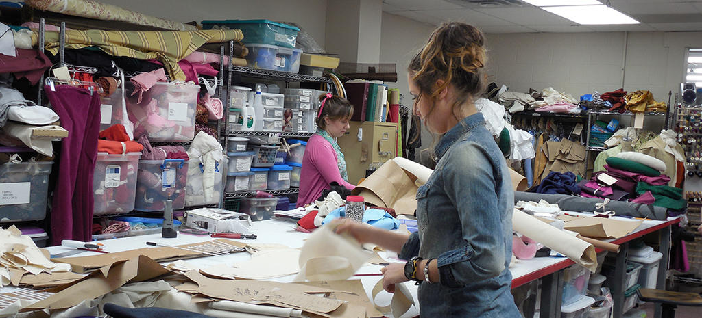 Students in the Costume Shop work on a wide range of costumes.